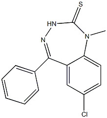 7-Chloro-1-methyl-5-phenyl-1H-1,3,4-benzotriazepine-2(3H)-thione Struktur