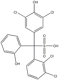 (2,3-Dichlorophenyl)(3,5-dichloro-4-hydroxyphenyl)(2-hydroxyphenyl)methanesulfonic acid Struktur