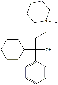 1-(3-Hydroxy-3-cyclohexyl-3-phenylpropyl)-1-methylpiperidin-1-ium Struktur