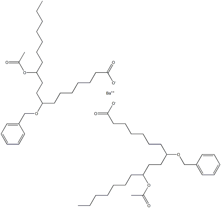 Bis(8-benzyloxy-11-acetyloxystearic acid)barium salt Struktur