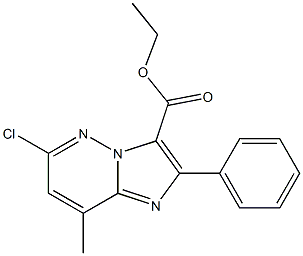 6-Chloro-8-methyl-2-phenylimidazo[1,2-b]pyridazine-3-carboxylic acid ethyl ester Struktur