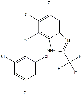 5,6-Dichloro-7-(2,4,6-trichlorophenoxy)-2-trifluoromethyl-1H-benzimidazole Struktur