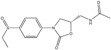 (5S)-5-Acetylaminomethyl-3-(4-ethylsulfinylphenyl)oxazolidin-2-one Struktur