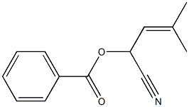 Benzoic acid 1-cyano-3-methyl-2-butenyl ester Struktur