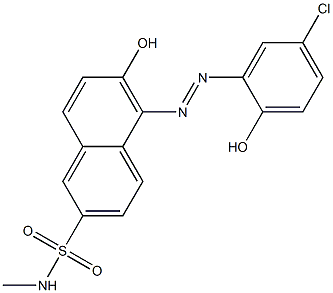 5-(5-Chloro-2-hydroxyphenylazo)-6-hydroxy-N-methyl-2-naphthalenesulfonamide Struktur