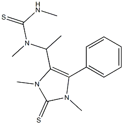 1-[1-(1,3-Dimethyl-2-thioxo-5-phenyl-4-imidazolin-4-yl)ethyl]-1,3-dimethylthiourea Struktur