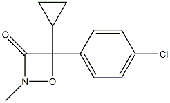 4-(4-Chlorophenyl)-4-cyclopropyl-2-methyl-1,2-oxazetidin-3-one Struktur