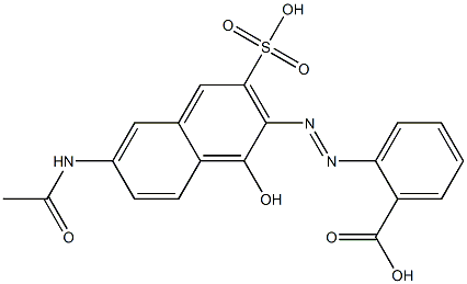 o-(7-Acetylamino-4-hydroxy-2-sulfo-3-naphtylazo)benzoic acid Struktur