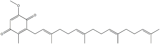 3-Methoxy-6-methyl-5-[(2E,6E,10E)-3,7,11,15-tetramethyl-2,6,10,14-hexadecatetrenyl]-2,5-cyclohexadiene-1,4-dione Struktur