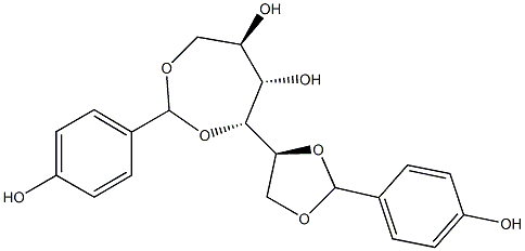 1-O,4-O:5-O,6-O-Bis(4-hydroxybenzylidene)-L-glucitol Struktur