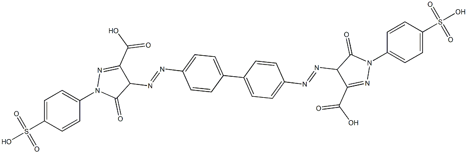 4,4'-[[1,1'-Biphenyl]-4,4'-diylbis(azo)]bis[4,5-dihydro-5-oxo-1-(4-sulfophenyl)-1H-pyrazole-3-carboxylic acid] Struktur