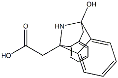 10-Hydroxy-5-(carboxymethyl)-10,11-dihydro-5H-dibenzo[a,d]cyclohepten-5,10-imine Struktur