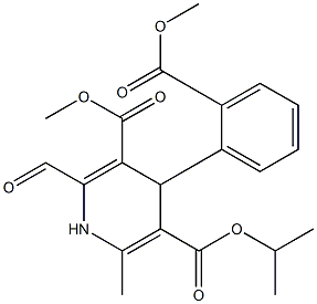 4-(2-Methoxycarbonyl-phenyl)-2-formyl-6-methyl-1,4-dihydropyridine-3,5-dicarboxylic acid 3-methyl 5-isopropyl ester Struktur