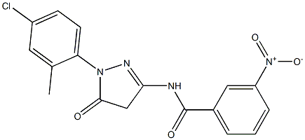 1-(4-Chloro-2-methylphenyl)-3-(3-nitrobenzoylamino)-5(4H)-pyrazolone Struktur