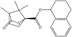 (1S)-4,7,7-Trimethyl-3-oxo-2-oxabicyclo[2.2.1]heptane-1-carboxylic acid tetralin-1-yl ester Struktur