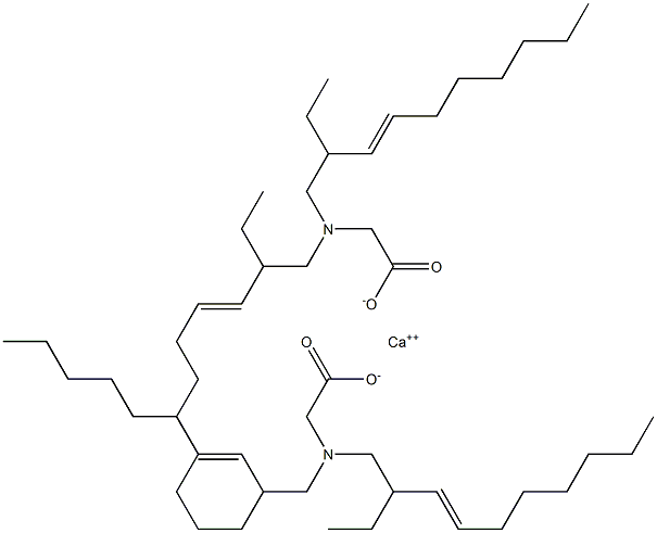 Bis[N,N-bis(2-ethyl-3-decenyl)aminoacetic acid]calcium salt Struktur