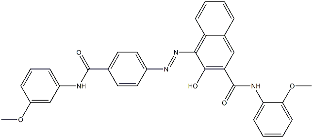 4-[[4-[[(3-Methoxyphenyl)amino]carbonyl]phenyl]azo]-3-hydroxy-N-(2-methoxyphenyl)-2-naphthalenecarboxamide Struktur