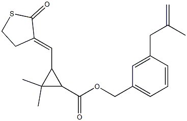 3-[[(3E)-2-Oxothiolan-3-ylidene]methyl]-2,2-dimethylcyclopropanecarboxylic acid 3-(2-methyl-2-propenyl)benzyl ester Struktur