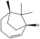 (1S,6S)-6,9,9-Trimethylbicyclo[4.2.1]non-2-ene Struktur