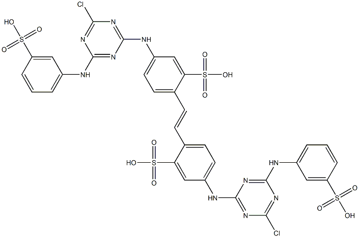 4,4'-Bis[4-chloro-6-(m-sulfoanilino)-1,3,5-triazin-2-ylamino]-2,2'-stilbenedisulfonic acid Struktur