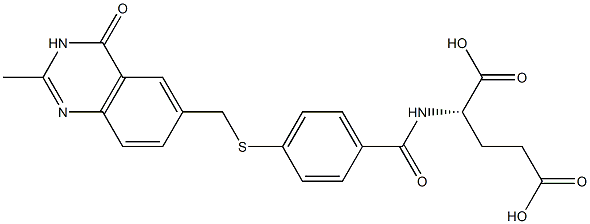 (S)-2-[4-[[(3,4-Dihydro-2-methyl-4-oxoquinazolin)-6-yl]methylthio]benzoylamino]glutaric acid Struktur