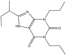 1,3-Dipropyl-8-(1-methylpropyl)xanthine Struktur