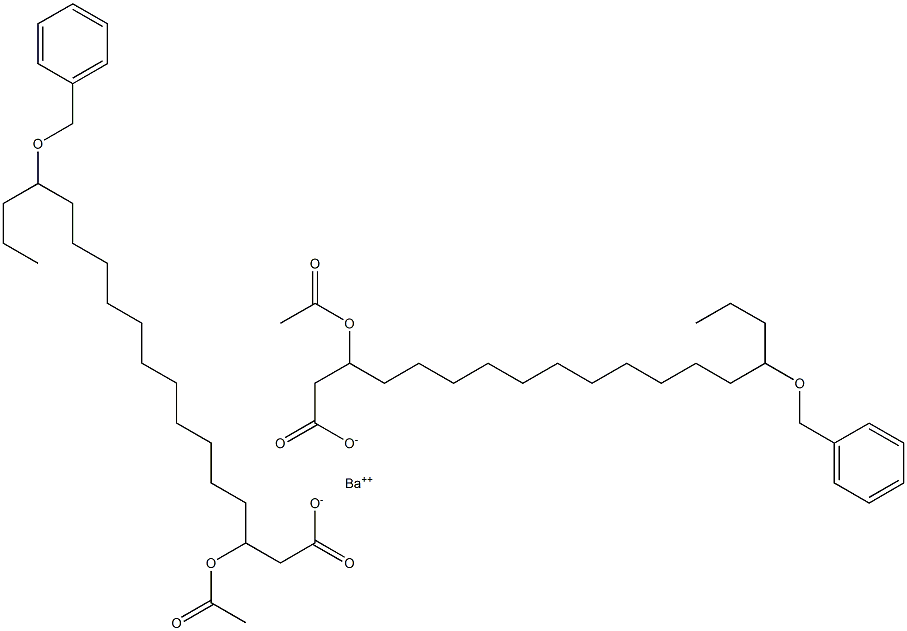 Bis(15-benzyloxy-3-acetyloxystearic acid)barium salt Struktur