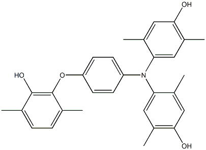 N,N-Bis(4-hydroxy-2,5-dimethylphenyl)-4-(6-hydroxy-2,5-dimethylphenoxy)benzenamine Struktur