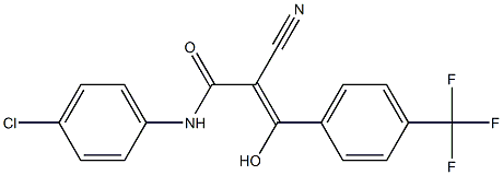 2-Cyano-3-hydroxy-3-[4-trifluoromethylphenyl]-N-[4-chlorophenyl]acrylamide Struktur