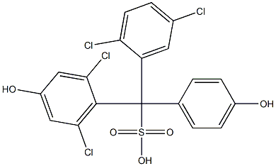 (2,5-Dichlorophenyl)(2,6-dichloro-4-hydroxyphenyl)(4-hydroxyphenyl)methanesulfonic acid Struktur