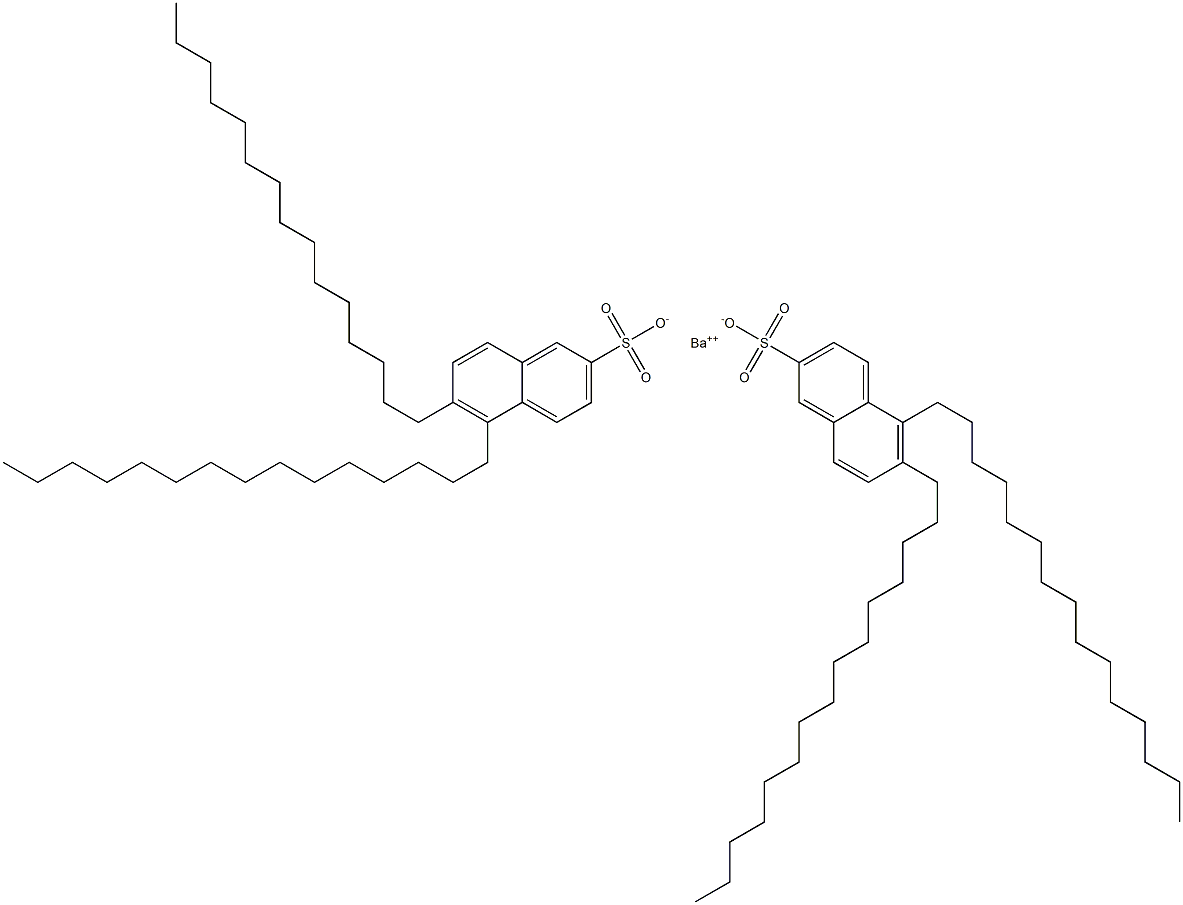 Bis(5,6-dipentadecyl-2-naphthalenesulfonic acid)barium salt Struktur