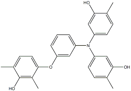 N,N-Bis(3-hydroxy-4-methylphenyl)-3-(3-hydroxy-2,4-dimethylphenoxy)benzenamine Struktur