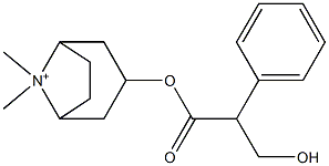 3-(3-Hydroxy-2-phenylpropionyloxy)-8,8-dimethyl-8-azoniabicyclo[3.2.1]octane Struktur