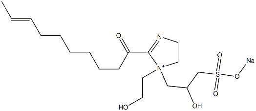 1-(2-Hydroxyethyl)-1-[2-hydroxy-3-(sodiooxysulfonyl)propyl]-2-(8-decenoyl)-2-imidazoline-1-ium Struktur