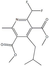 2-Difluoromethyl-6-methyl-4-isobutylpyridine-3,5-dicarboxylic acid dimethyl ester Struktur