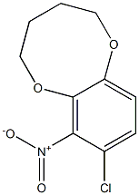 (2,3,4,5-Tetrahydro-8-chloro-7-nitro-1,6-benzodioxocin) Struktur