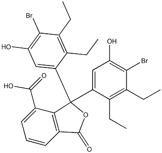 1,1-Bis(4-bromo-2,3-diethyl-5-hydroxyphenyl)-1,3-dihydro-3-oxoisobenzofuran-7-carboxylic acid Struktur