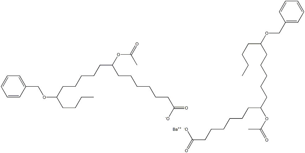 Bis(14-benzyloxy-8-acetyloxystearic acid)barium salt Struktur