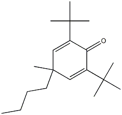 2,6-Di-tert-butyl-4-methyl-4-butyl-2,5-cyclohexadien-1-one Struktur