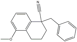 1-Benzyl-5-methoxy-1,2,3,4-tetrahydronaphthalene-1-carbonitrile Struktur