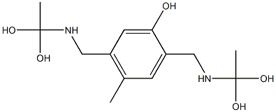 2,5-Bis[[(1,1-dihydroxyethyl)amino]methyl]-4-methylphenol Struktur