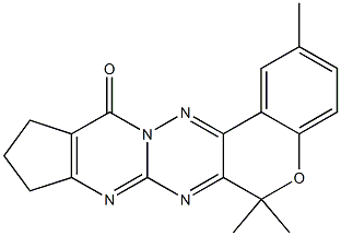 2,6,6-Trimethyl-10,11-dihydro-6H,12H-7,8,12a,13-tetraaza-5-oxa-9H-benzo[a]cyclopent[i]anthracen-12-one Struktur