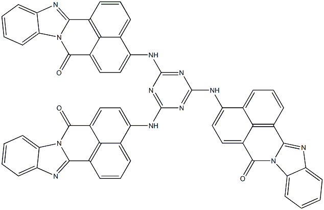 2,4,6-Tris[7-oxo-7H-benzimidazo[2,1-a]benz[de]isoquinolin-4-ylamino]-1,3,5-triazine Struktur