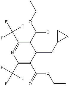 3,4-Dihydro-2,6-bis(trifluoromethyl)-4-cyclopropylmethylpyridine-3,5-dicarboxylic acid diethyl ester Struktur