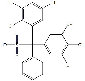 (5-Chloro-3,4-dihydroxyphenyl)(2,3,5-trichlorophenyl)phenylmethanesulfonic acid Struktur