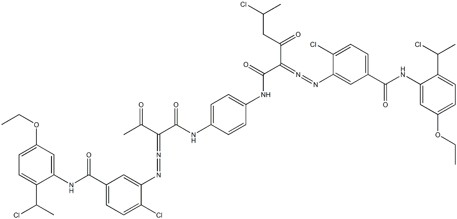 3,3'-[2-(1-Chloroethyl)-1,4-phenylenebis[iminocarbonyl(acetylmethylene)azo]]bis[N-[2-(1-chloroethyl)-5-ethoxyphenyl]-4-chlorobenzamide] Struktur