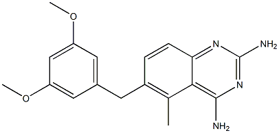 5-Methyl-6-(3,5-dimethoxybenzyl)quinazoline-2,4-diamine Struktur