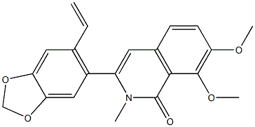 2-Methyl-3-(6-vinyl-1,3-benzodioxole-5-yl)-7,8-dimethoxy-1,2-dihydroisoquinoline-1-one Struktur