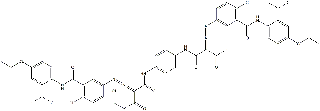 3,3'-[2-(Chloromethyl)-1,4-phenylenebis[iminocarbonyl(acetylmethylene)azo]]bis[N-[2-(1-chloroethyl)-4-ethoxyphenyl]-6-chlorobenzamide] Struktur