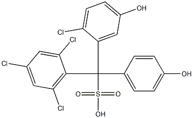 (2-Chloro-5-hydroxyphenyl)(2,4,6-trichlorophenyl)(4-hydroxyphenyl)methanesulfonic acid Struktur